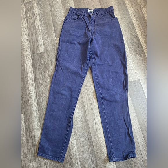 VINTAGE 90s MODA INTL momcore Jeans Purple Blue Relaxed Fit Y2K Classy Preppy - Picture 2 of 13